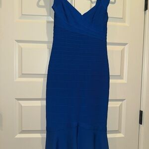 Herve Leger Royal Blue Midi Dress